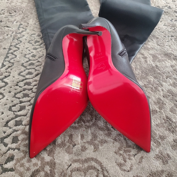 Christian Louboutin Kate Botta 100 Stretch Over the Knee Boot Size 37.5 - Picture 10 of 11